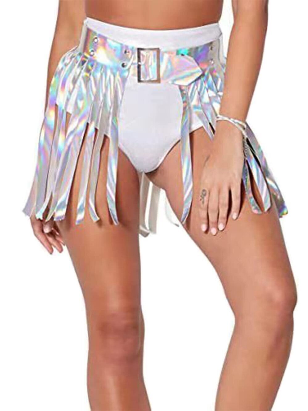 4843 Rave Costume Tassel Body Harness Waist Belt Bondage Fringe Skirt